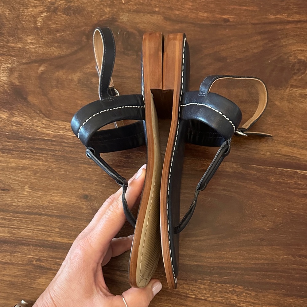 Bernardo Navy  Leather Sandals - Picture 4 of 6